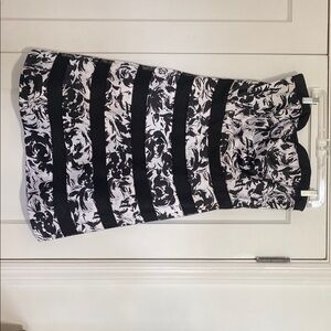 Floral Black and White Women's Skirt
